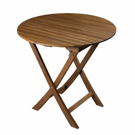 WHITECAP TEAK Round Slat Top Folding Bistro Table 63057